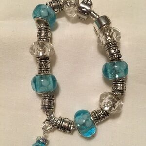 European Style bracelet glass bead silver charms 5 only